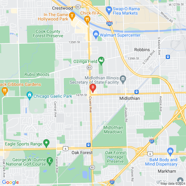 3 Sisters Frozen Custard location map: 4734 147th Street, Midlothian, Illinois
