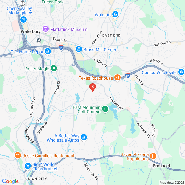 VP Asphalt Paving location map: 27 Cottage Grove Lane, Waterbury, Connecticut